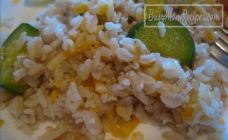 brown rice with cheese and zucchini