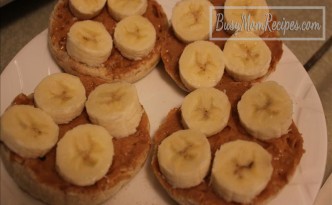 healthy peanut butter banana english muffin snack recipe