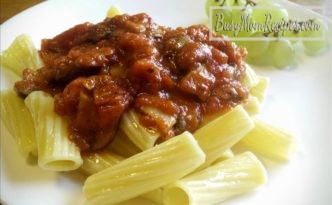 eating dairy free dinner pasta and sauce