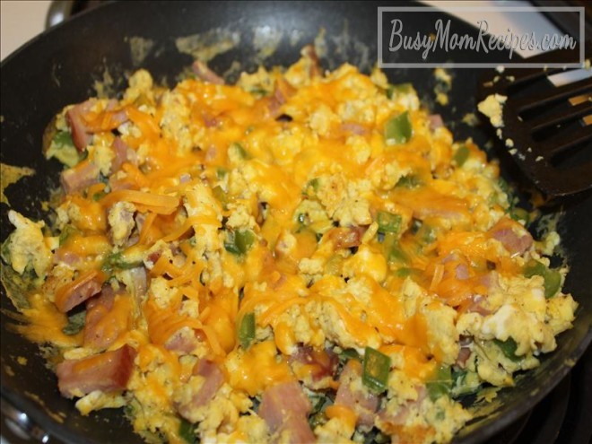 scrambled eggs and ham recipe