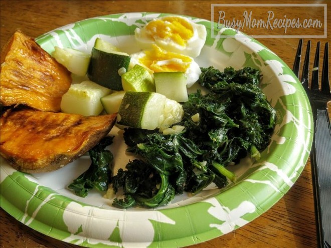 Healthy Dinner with Cooked Kale
