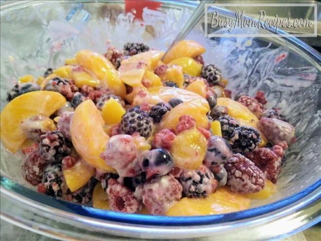 Berry Cobbler with peaches