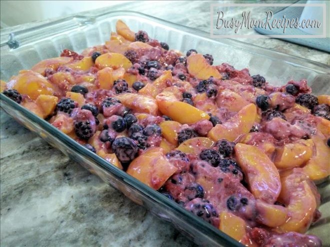 Peach Cobbler with Berries