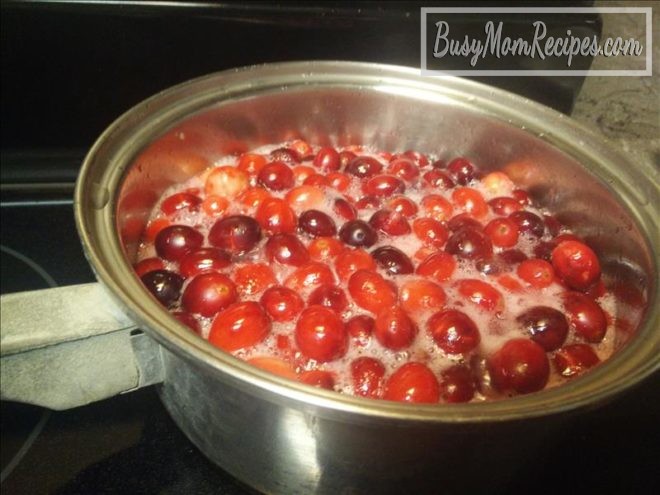 homemade cranberry sauce with whole berries